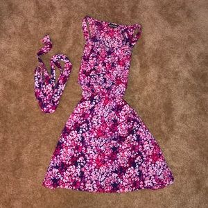 floral ruffle topped dress